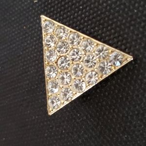 VINTAGE GORGEOUS RHINESTONES TRIANGLE PIN BROOCH